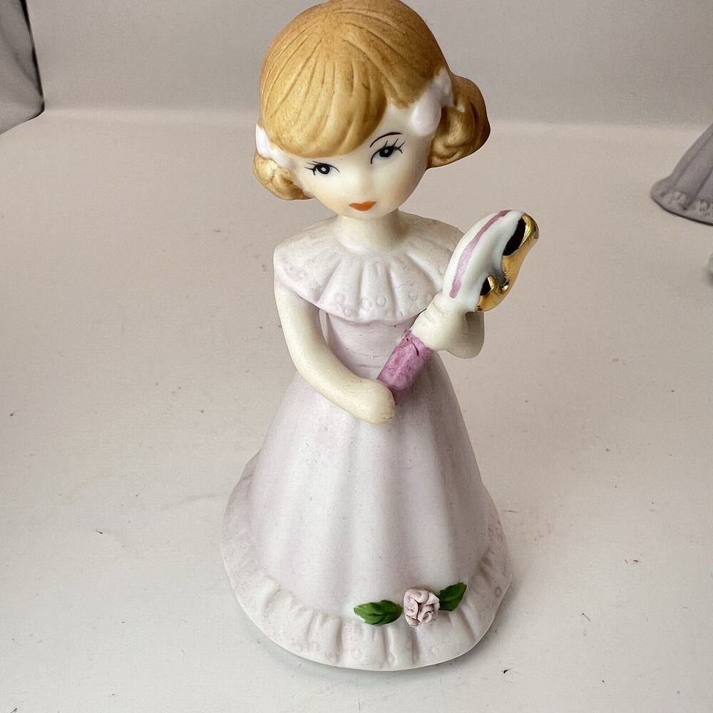 Vintage Enesco Growing Up Birthday Girls 3 4 5 6 Girl Figurines Lot Brunette - Picture 11 of 16